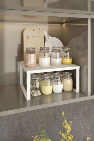 MNZ-Metal In-Cabinet Shelf Organizer حجم كبير منظمة المكتب المعدني - Durusilya Mobilya