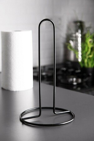 MNZ-Metal Paper Towel Holder ملئ بالصلب الأسود مغطى صامداً مع الماسحات المتحركة الموافقة مع المفاتيح القياسية والكبيرة - Kitchen Store