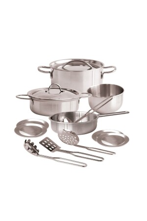 MNZ-Metal Pot Pan طهي لعبة مطبخة مجموعة CNM-988-C3 - Genel Markalar