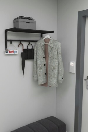 MNZ-Metal Wall Hanger Metal Hanger ملابس Hanger أسود Bfg-Mtl-Dvr-Hanger - Bofigo