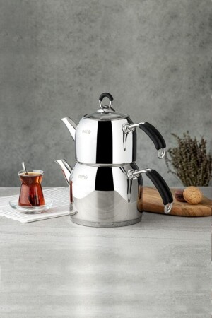 MNZ-Metallic عصرية صغيرية صغيرة حجم الشاي مجموعة نهر صغيرة حجم الشاي مع القشرة - Nehir