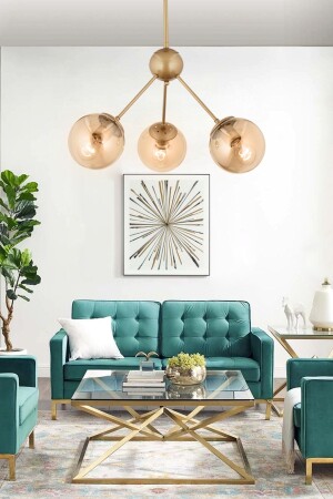 MNZ-Meyo 3 قطع قديمة عسل الزجاج الحضرية الحديثة غرفة النوم غرفة المعيشة الشنادل 3546-03-FR - Apliqa