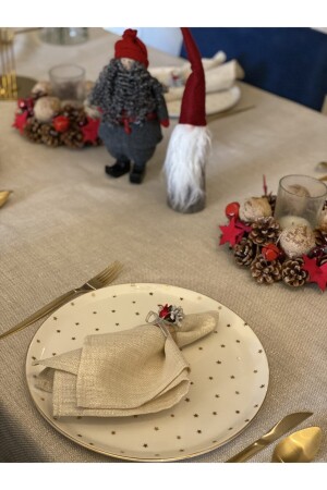 MNZ-Mia Glitter Gold Napkin 35x35 سم - Vinebedding