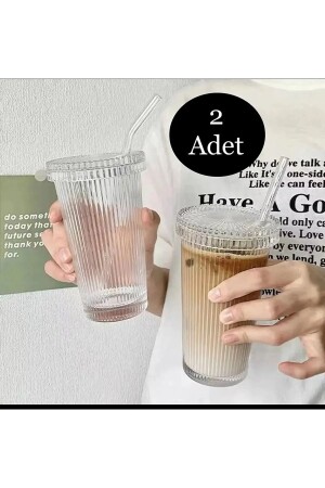 MNZ-MICA 2 قطع 600 مل من أوريجامي ستايل ميكا زجاج مع غطاء وقدم عرض زجاج مشروب شربة - Genel Markalar