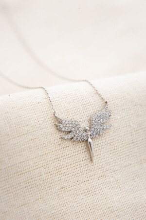 MNZ-Michael Angel Model حجر أبيض 925 سبرلينغ فولاذية عنق PP2203 - Elika Silver