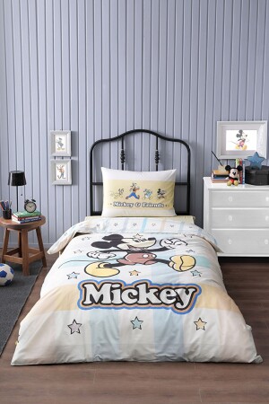 MNZ-Mickey Mouse Star واحد ديزني مرخصة مرنة ملصقة الأدلة الأطفال غطاء غطاء الفراش مجموعة Mouse Star YELLOW - Özdilek