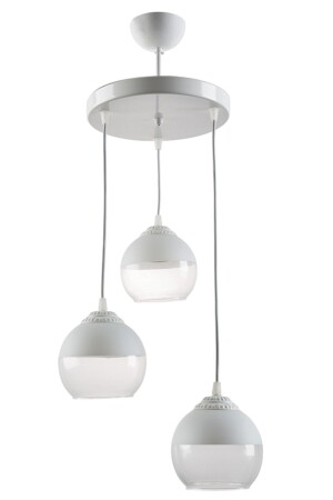 MNZ-Micro Modern Sports Decorative Glass Pendant Lamp غرفة المعيشة - المطبخ - غرفة النوم 3 قطع شمعة 0802202191 - Fer Avize