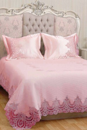 MNZ-Mihrimah فرنسية من رقائق الدفاف 100% قطن بيك مجموعة (6 قطع) مسحوق Q-PKE-87145 - Evlen Home Collection