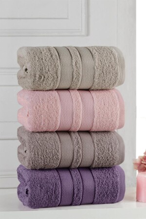 MNZ-Mila 50x90 سم مجموعة من 4 مناشفة اليد ووجهه 333 - Mürdüm Home