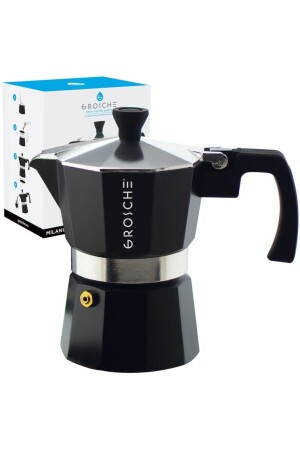 MNZ-Milano Moka Pot Black 3 Cup 150 مل لتر 328 - Grosche