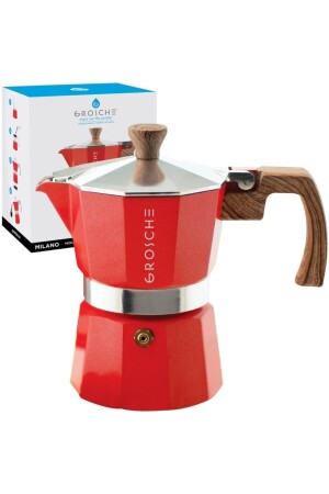 MNZ-Milano Moka Pot Red 3 Cup 150 مل GR 390 - Grosche
