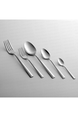 MNZ-Milano Plain 60 Piece Boxed Fork Spoon Set MLN-60P - Nehir