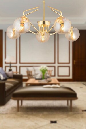 MNZ-Mildred 5 قطع ذهب عسل الزجاج عصري مصباح اللقاء غرف المطبخ المطبخ غرفة النوم غرفة المعيشة مصباح اللقاء الوقود 3953-05-GD - Apliqa