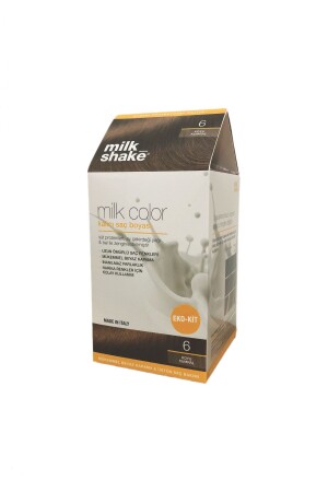 ملون (MNZ-Milk) Eco Kit لون شعر (Dye) Dark Auburn -6 (NO FOAM) MCK-006 - Milkshake