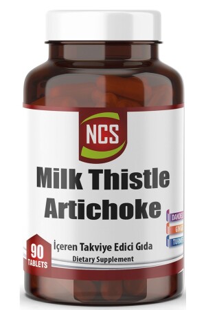 MNZ-Milk Thistle Artichoke 90 قرصات دنديلون غنجر راديش برسلي الكركمة الحليب ثرسة البردوك - Ncs