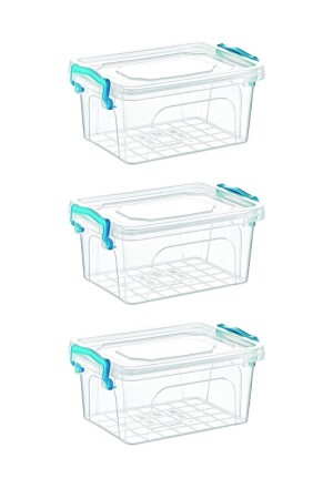 حاوية تخزين بلاستيكية MNZ-Millioncu مع غطاء القفل تخزين وحماية حاوية الطعام 10 Lt 3 قطع 9076567 - MİLYONCUAVM