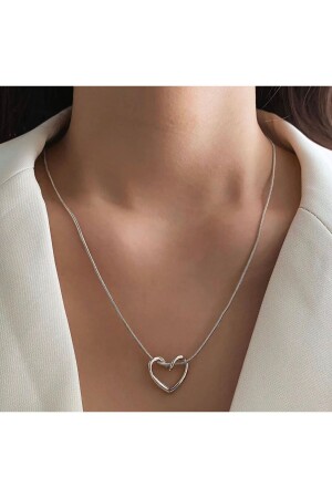 MNZ-Minalisatoka حزمة عنق ربطة قلب فضية للنساء - Monalisatoka