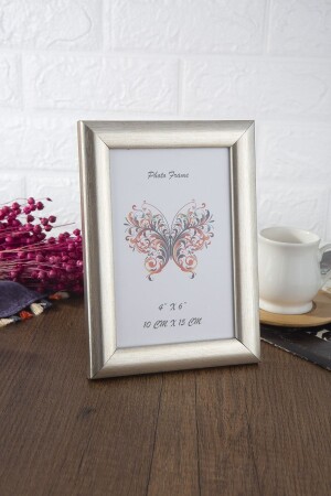 إطار صورة ديكوراتية MNZ-Mini الفضة الواحدة مع ساقين قابلة للتعديل - جدار قابل للتعليق 10x15 سم - Seniste