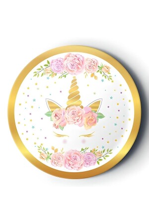 متجر الحفلات من MNZ-Mini 8-piece بطاقة الصفحة الذهبية الزهرية - Genel Markalar