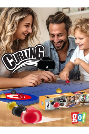 MNZ-Mini Curling Screen-Free Time Passing Activity Family Interaction Box Game (العرض المتحرك من خلال التفاعل مع الأسرة) - Go Toys