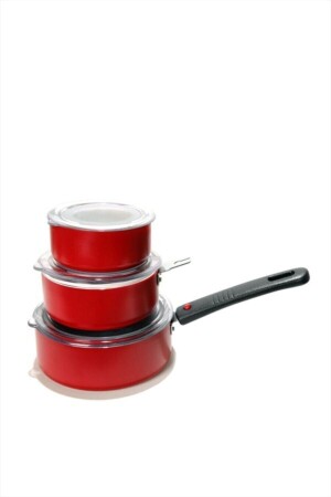 MNZ-Mini Size Redio 7-piece Pan and Storage Container Set 12-14-16 سم (مع يد قابل للإزالة) Fma08523 2015ST000650 - papilla