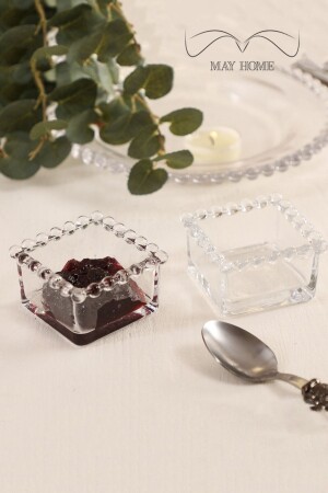 MNZ-Mini Square Glass Snack Bowl 6 قطع مايو477 - MAY HOME