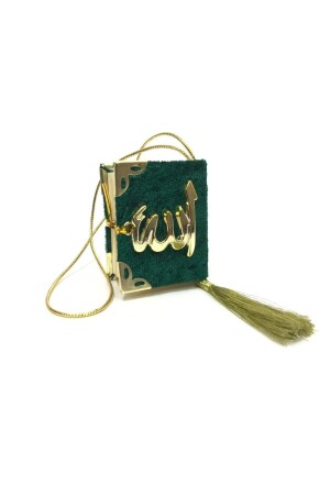 MNZ-Mini Velvet Covered Quran Green (1 كمبيوتر) تحديد اللون - Sina Hediyelik