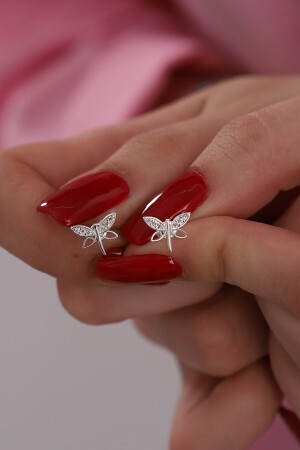قناع طائر الدراغون من نوع MNZ-Minimum Dragonfly Model مع حجر زيركون فضي - معتمدة - Kar Diamond