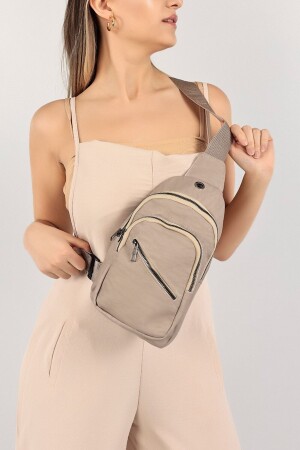 MNZ-Mink Chest And Waist - Unisex Side Cross Headphone USB Output هاتف محمول - Çanta