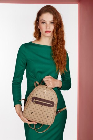 (MNZ-Mink) حقيبة ظهر نسائية جديدة (MONOGram) 05PO22Y1541 - Pierre Cardin