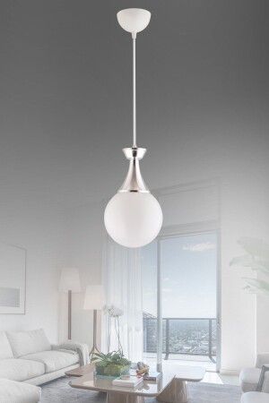 MNZ-Minnel واحد أبيض مع تفصيل كروم، إضاءة الزجاج الدائري 1016 - KUZEY AYDINLATMA