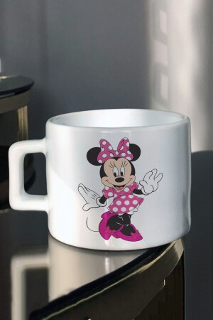 MNZ-Minni Mause طباعة كوب الشاي قهوة حليب مع البيضاء البولكا نقطة ثوب هو-ç-773 - Hediyexpres