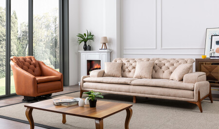 مجموعة الأريكة الخشبية MNZ-Minola - Cadde Yıldız