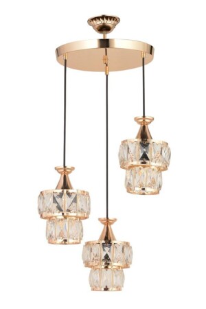 MNZ-Miraç 3-piece pendant lamp الذهبية الشمعة 160504000376 - İstanbul Avize