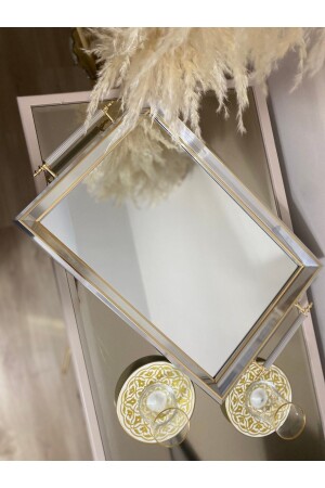 (MNZ-Mirrored Presentation Tray) ، (Mirror Tea Tray) ، (Luxury Tea Tray) ، (Engagement Tray) ، (معدلة العرض) ، - Sillage Home