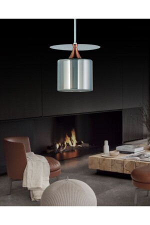 MNZ-Mirrored Single Smoked Glass Candlelier sef46 - ŞL Şef Light