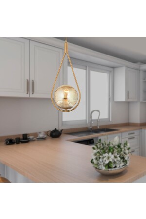 MNZ-Mirza Single Antique Honey Glass عصرية مصباح اللقاء المطبخ غرفة المعيشة مصباح اللقاء الشنديلة - Apliqa