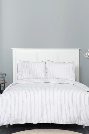 MNZ-Misha Black 100% القطن المزدوج الخيط الملوّن غطاء القماش المُختلفة 200 - Karaca Home