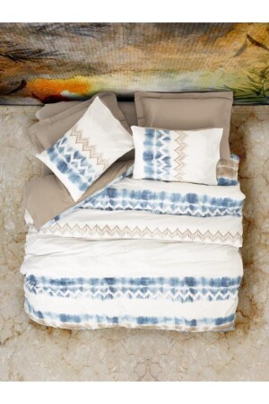 MNZ-Mist Double Duvet Cover Set نورا براون 8680108055519 - Cotton Box