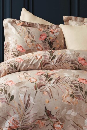 MNZ-Mistral 300 Tc (120 Thread) مجموعة القطن الساتين العائلية رقمية مجموعة غطاء القماش ISS-MAM-621753 - İssimo Home