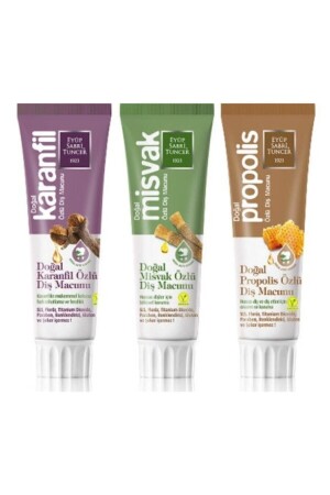 MNZ-Miswak+مصطف+بروبوليس معجون أسنان 75 مل 3 قطع P1951S9194 - Eyüp Sabri Tuncer