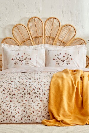 MNZ-Mita Claret حمراء مزدوج غطاء غطاء القطن مجموعة 200. 21. 01. 0198 - Karaca Home