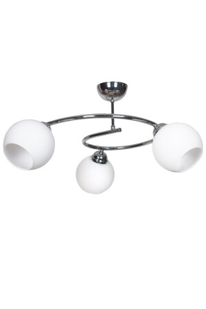 MNZ-Mobile تصميم فخم عصري لون كروم زجاج أبيض غرفة المعيشة - المطبخ - غرفة النوم 3 قطع شمعة TYC00501952594 - Fer Avize