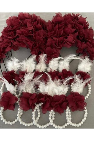 (MNZ-Modajico Burgundy) ، سوار العروس وعورقة العروس (6 كمبيوتر) - Eylülhome