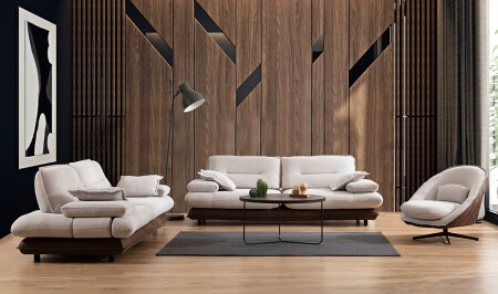 مجموعة الأريكة من MNZ-Modena - كريم براون - Cadde Yıldız