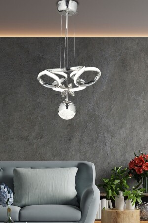 MNZ-Modern Dimmer Remote Controlled 3 Color Illuminated Single Pendant Lamp LED شمعة الكروم طائر الحجر burenze372 - burenze