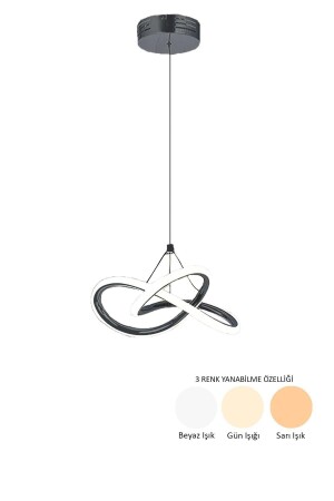 MNZ-Modern Forte Single Black 3 Color Lighted Power LED Candle for Living Room مطبخ غرفة الجلوس - Dekorluna