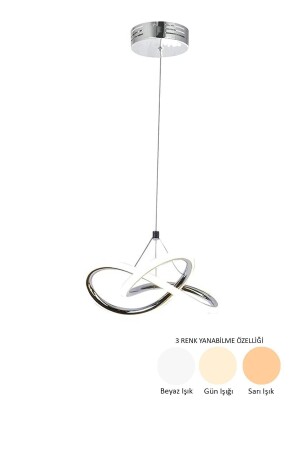 MNZ-Modern Forte Single Chrome 3 Color Lighted Power LED Candle for Living Room مطبخ غرفة النوم - Dekorluna