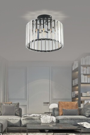 MNZ-Modern Luxury Crystal Black Plafonier Chandelier Ultra Home PRMT-01PS - Ultra Home