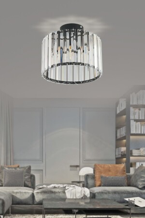 MNZ-Modern Luxury Crystal Black Plafonier شاندليير لوناسمت-ت - Luna Lighting